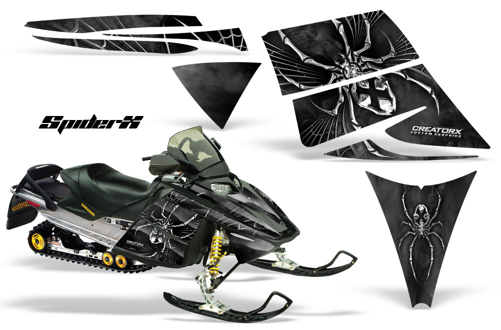 Ski-Doo Rev Graphics Kit SpiderX Silver Black